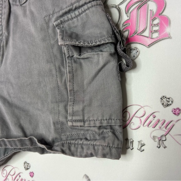 Dyna sport shorts cargos grey gray buttons buckles pockets vintage deadstock y2k - Picture 9 of 11